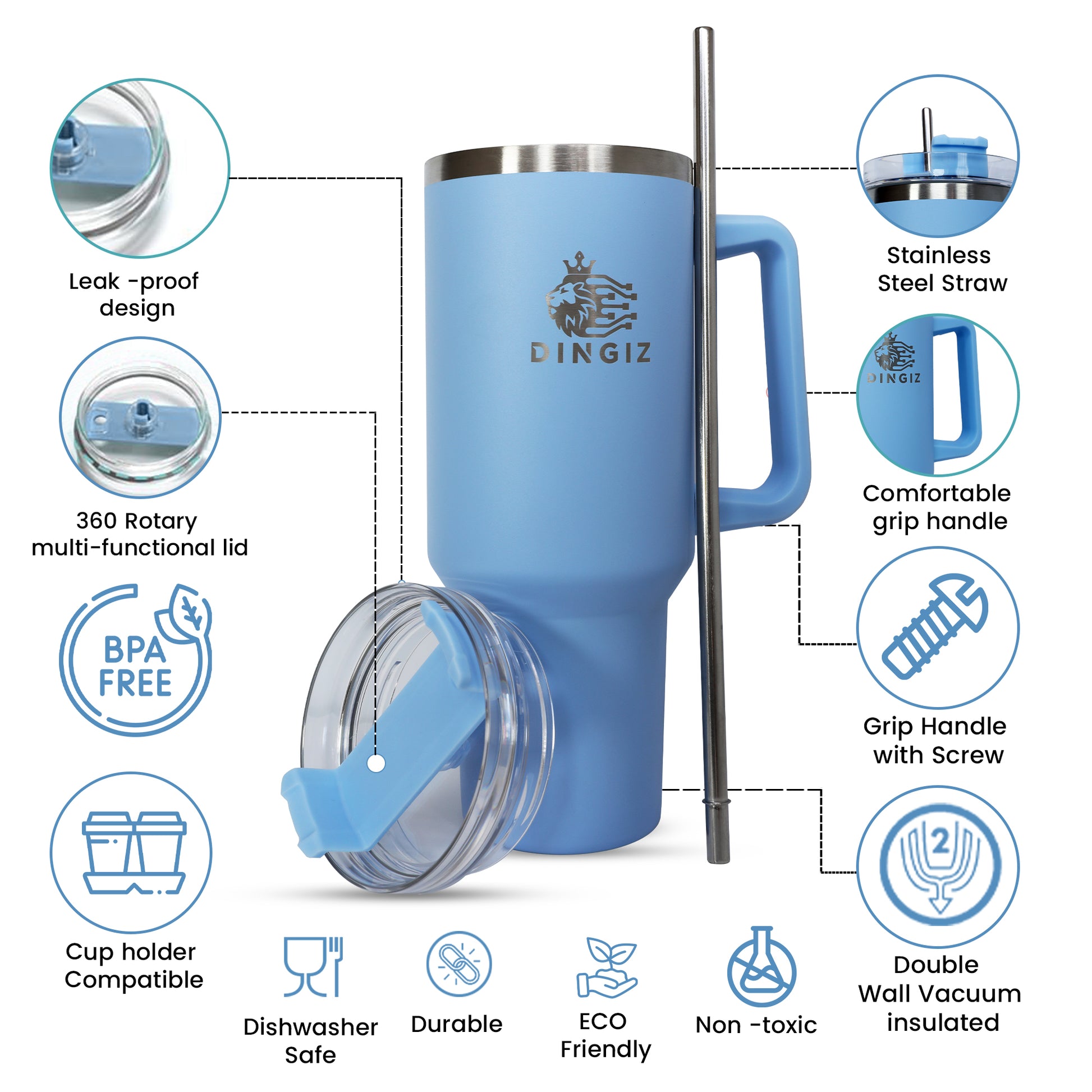 Dingiz Flow Tumbler 1180 - 40 Oz Tumblers