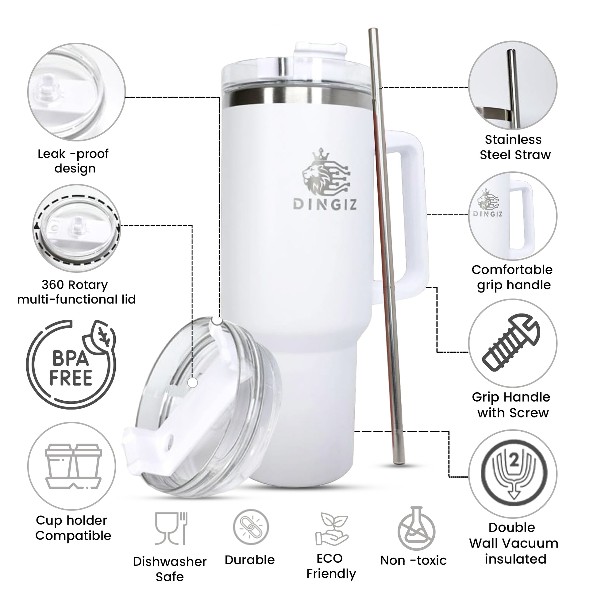 Dingiz Flow Tumbler 1180 - 40 Oz Tumblers