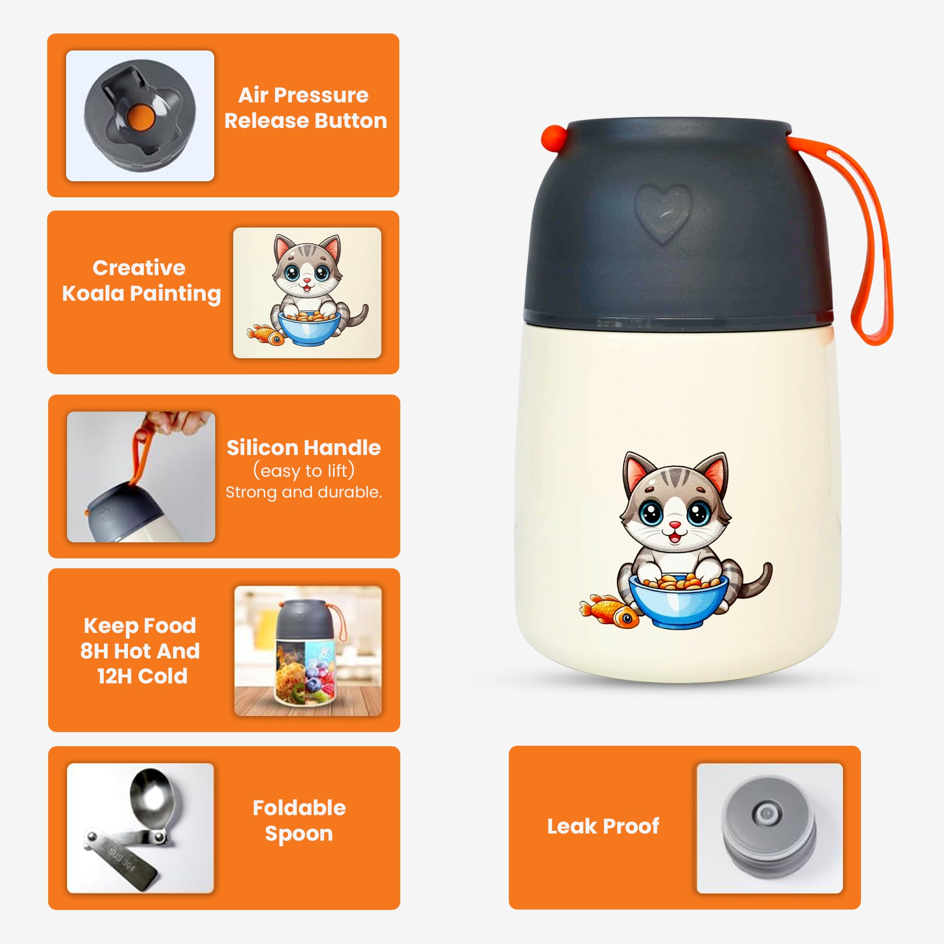 Stainless Steel Food Container Koala & Kitty Designs