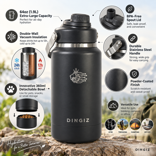 Dingiz Flow Max 1890 - 64 Oz Stainless Steel Bottle