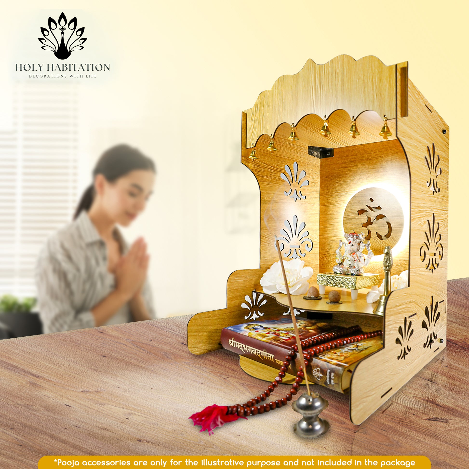Wooden Pooja Temple for Home/Office