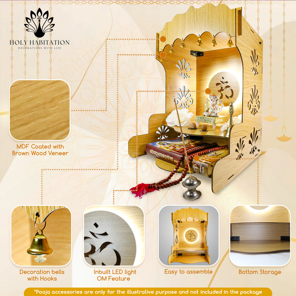 Wooden Pooja Temple for Home/Office